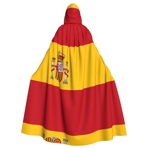 DRGFCXE Poncho mit spanischer Flagge, ohne Reißverschluss, mit übergroßer Kapuze, bequem und weich, sodass Sie die Party in vollen Zügen genießen können von DRGFCXE