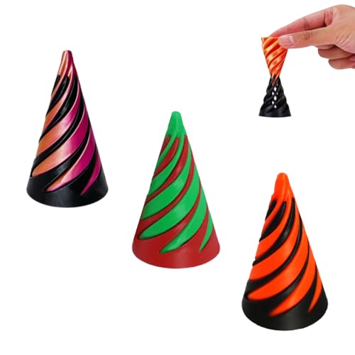 Pyramiden-Fidget-Spielzeug, Spiral Fidget Spielzeug,Unmögliche Pyramiden Durchgangsskulptur,Gedrucktes Spiralkegel Spielzeug Stressabbau-Spielzeug,3D Gedrucktes Fidget von DRJCKOLOTH