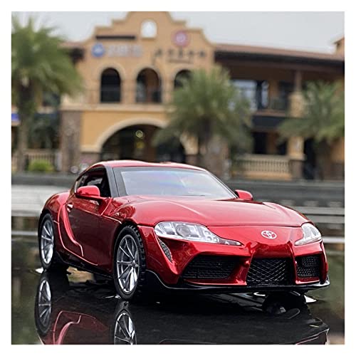 DRModels Motorfahrzeuge Replika Auto 1/32 Für Toyota Supra GT Simulation Druckgusslegierung Rennwagen Modell Sound Licht Spielzeug Fahrzeug Originalgetreue Nachbildung (Color : Red) von DRModels