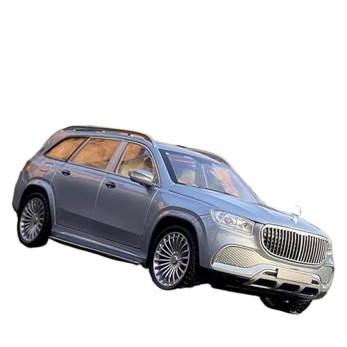 Motorfahrzeuge Replika Auto 1/24 Für Maybach GLS Klasse GLS600 Legierung Auto Modell Druck Druck Sammlung Sound Licht Hohe Simulation Originalgetreue Nachbildung (Color : Chrome) von DRModels