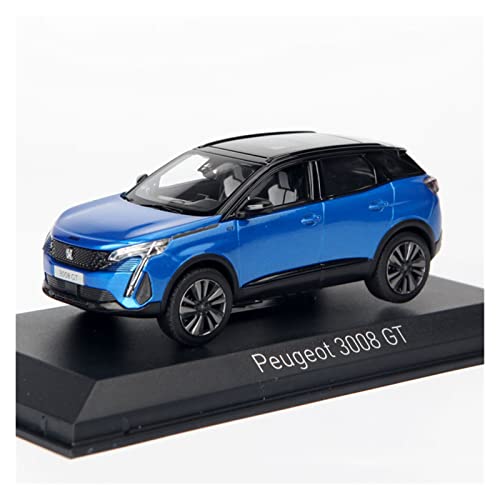 Motorfahrzeuge Replika Auto 1:43 Für Peugeot 3008 GT 2021 SUV Replica Car Alloy Car Model Diecast Vehicles Static Collection Originalgetreue Nachbildung (Color : Blue) von DRModels