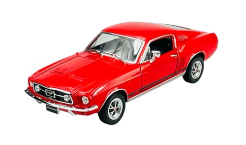 DROMADER Welly Ford Mustang GT 1967 Coupe Rot 1/24 Metall Modell Auto Die Cast Neu im Kasten von DROMADER