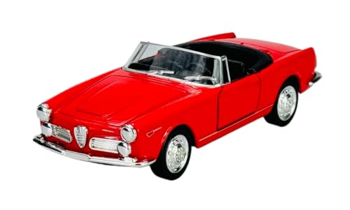 Welly Alfa Romeo Spider 1960 2600 Rot Offen Cabrio 1961-1969 1/34-1/39 Metal Modell Auto Die Cast Neu im Kasten von DROMADER