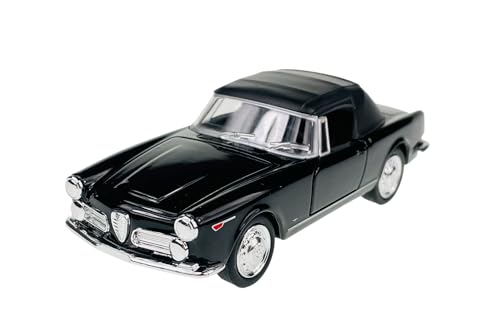 Welly Alfa Romeo Spider 1960 2600 Schwarz mit Soft Top Cabrio 1961-1969 1/34-1/39 Metal Modell Auto Die Cast Neu im Kasten von DROMADER