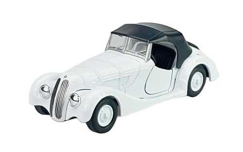 Welly B-M-W 328 Roadster Cabrio mit Dach Weiss Oldtimer 1937-1939 ca 1/34-1/39 Die Cast Metall Modell Auto Neu im Kasten von DROMADER