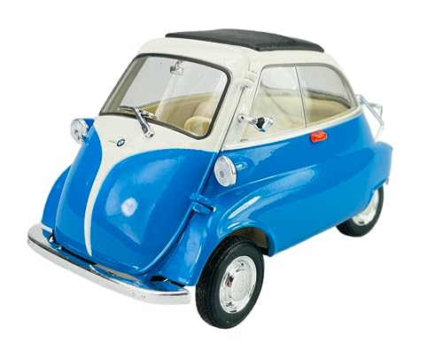 Welly B-M-W Isetta Blau mit Weiss 1955-1962 1/18 Metall Modell Auto Die Cast Neu im Kasten von DROMADER