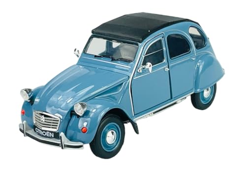 Welly Citroen 2CV Blau 1949-1990 1/24 Metall Modell Auto Die Cast Neu im Kasten von DROMADER