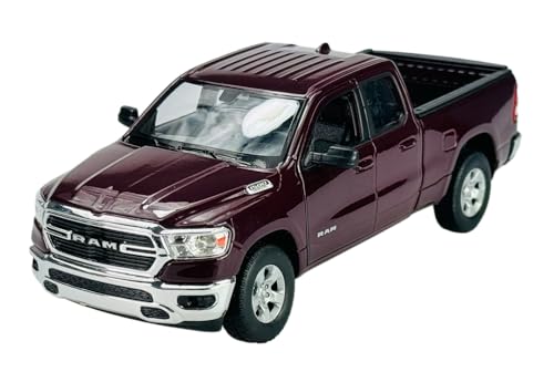 Welly Dodge Ram 1500 Pick-Up Doppelkabine Dunkel Rot 5. Generation Ab 2019 1/24 Metall Modell Auto Die Cast Neu im Kasten von DROMADER