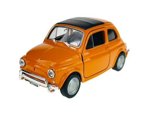 Welly FIAT 500 Nuova Orange Braun 1957-1975 ca 1/34-1/39 Metall Modell Auto Die Cast Neu im Kasten von DROMADER