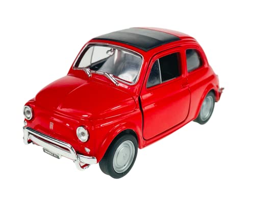 Welly FIAT 500 Nuova Rot 1957-1975 ca 1/34-1/39 Metall Modell Auto Die Cast Neu im Kasten von DROMADER