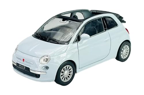 Welly FIAT 500C Cabrio Hellblau Ab 2009 1/34-1/39 Metall Modell Auto Die Cast Neu im Kasten von DROMADER