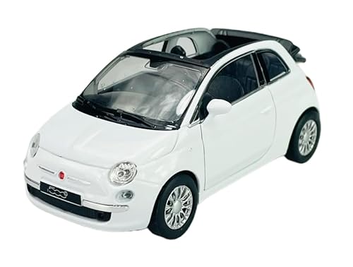 Welly FIAT 500C Cabrio Weiss Ab 2009 1/34-1/39 Metall Modell Auto Die Cast Neu im Kasten von DROMADER