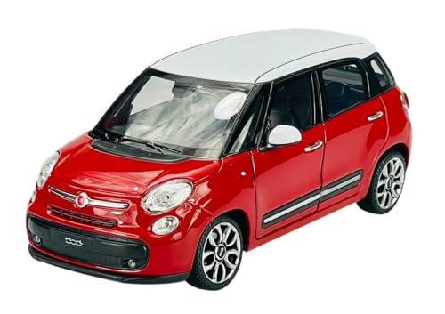 Welly FIAT 500L Rot mit weißem Dach AB 2012 1/24 1:24 Metall Modell Auto Die Cast Neu im Kasten von DROMADER