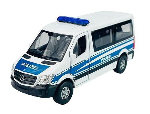 Welly Mercedes-Benz Sprinter W906 Personen Transporter Weiss Blau Polizei 1/34-1/39 Metal Modell Auto Die Cast Neu im Kasten von DROMADER