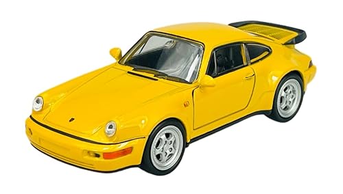 Welly Porsche 911 964 Turbo Coupe Gelb 1988-1994 1/34-1/39 Metal Modell Auto Die Cast Neu im Kasten von DROMADER