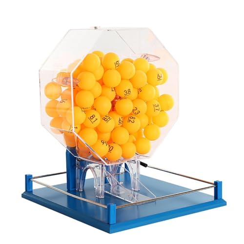 DRYIC Lotterie-Zeichenmaschine, interaktives Spielzeug, manueller Metall-Bingokäfig, Acryl-Lotteriemaschine mit 100 Stück Ball (B) von DRYIC