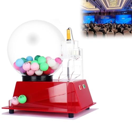 DRYIC Lotterieautomat, elektronischer Bingoautomat, interaktives Spielzeug mit Lotterieziehungsautomat, fasst 60 Bälle, für Unterhaltungsstätten (Red 60A) von DRYIC