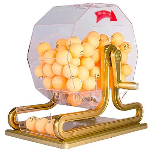 DRYIC Lotteriemaschine, Handkurbel-Ballnummernauswahl mit 100 Stück Bällen, zufällige Ballauswahl, für Unterhaltungsstätten von DRYIC