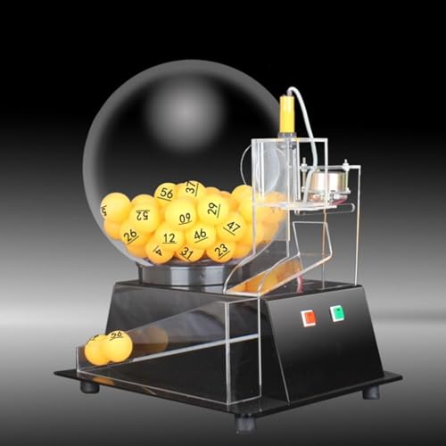 DRYIC Lotteriemaschine aus Acryl, automatischer Bingo-Käfig, fasst 60/100 Bälle, elektrische Lotteriekugelmaschine für Unterhaltungsstätten (Black 60A) von DRYIC