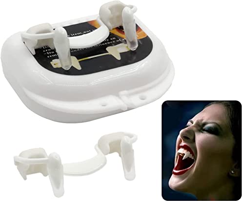 Halloween-Vampirzähne, einziehbare Zähne, schreckliche Vampirzähne, realistisch, wiederverwendbar, gruselig, Kostüm-Dekoration, falsche Zähne für Halloween, Karneval, Mottoparty, Cosplay, 2 Stück Halloween-Vampirzähne, einziehbare Zähne, schreckliche Vampirzähne, realistisch, wiederverwendbar, gruselig, Kostüm-Dekoration, falsche Zähne für Halloween, Karneval, Mottoparty, Cosplay, 2 Stück von DSLIHA