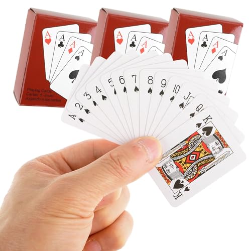 DSLSQD 3 Decks Spielkarten,Mini Kartenspiel,Kleine Spielkarten,Doppelkopf Spielkarten,Miniatur Pokerkarten,Zauberkarten,für Kinder Erwachsene Familien Party Kartenspiel Neuheitsgeschenk Partygeschenk von DSLSQD