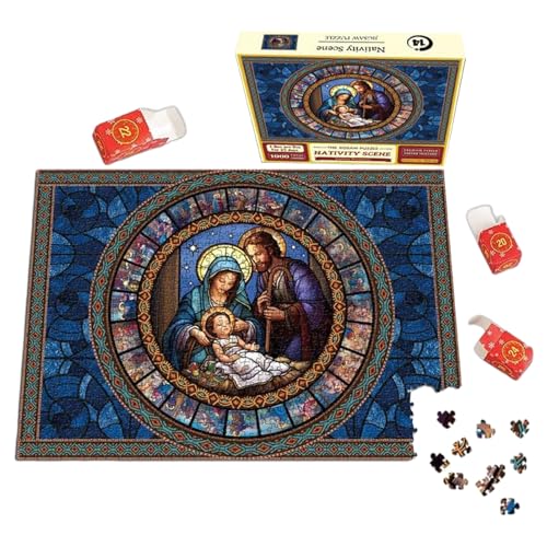 Krippen-Puzzle-Set, Krippen-Puzzle, Weihnachten DIY 24 Tage Adventskalender Countdown-Kalender, Puzzle Jesus Christliche Puzzles Geschenk für Wohnkultur von DSOPV