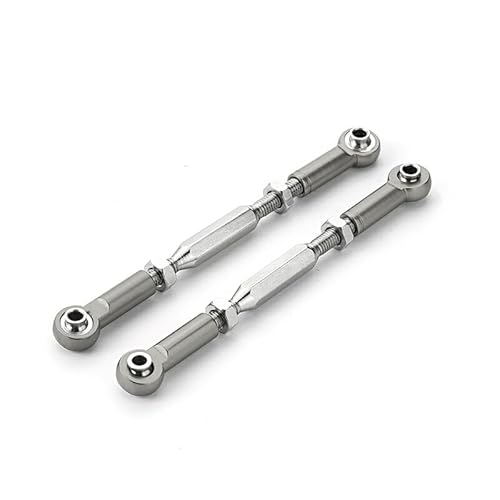 DSOUWEH 2 stücke 1/10 Aluminium Legierung Lenkung Link Stange Für Slash 4x4 Langlebig RC Auto Zubehör ersatz Teile RC Upgrade Teil, Silber von DSOUWEH