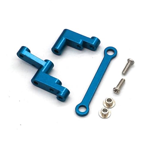 DSOUWEH 3 stücke 1/16 Aluminium Legierung Lenkung Servo Saver Komplett Für H16 16207 16208 16209 16210 Crawler Hohe Präzision RC Auto Zubehör, Blau von DSOUWEH