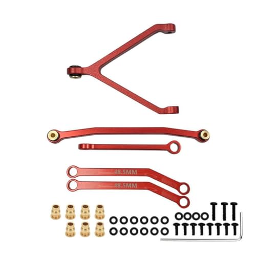 DSOUWEH Aluminiumlegierung 1/24 Lenkgestänge Set für FCX24 Crawler 5 teiliges RC Autozubehör Ersatzteile RC Upgrade Teil, Rot von DSOUWEH