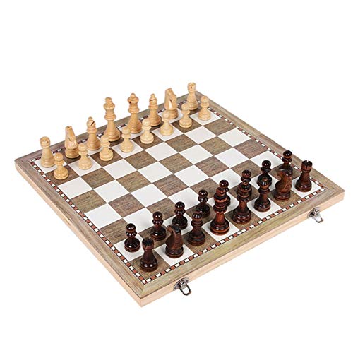 DSXUXU 3 in 1 Faltbares Schachbrett-Set Reisespiele Schach Dame Schachfiguren Unterhaltungsspielbrett Internationale Schachfiguren/24 * 24Cm von DSXUXU