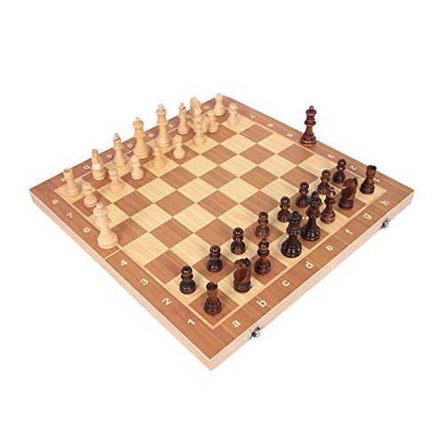 DSXUXU 39 cm x 39 cm Internationales Schachspiel aus Holz, Brettspiel, faltbares Faltbrett, Verpackung, Schach, Internationale Schachfiguren/34 x 34 cm von DSXUXU