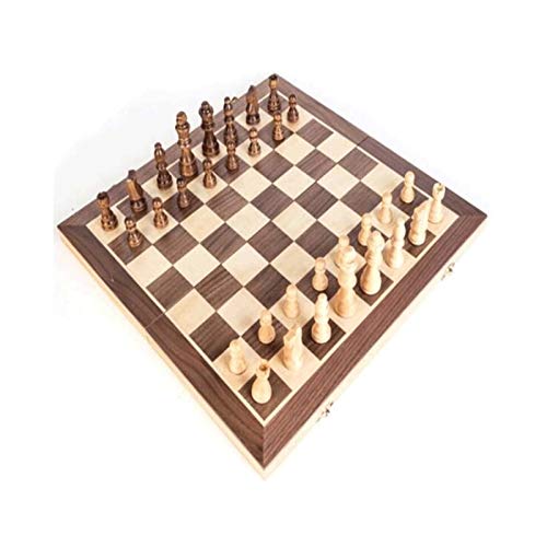 DSXUXU 40 * 40 cm tragbares Schachbrett Internationales Schach Lernschach Schachbrettspielset Klappschach Tragbares Aufbewahrungsbrett Internationale Schachfiguren von DSXUXU