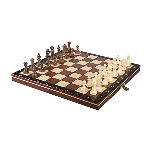 DSXUXU Holzschachspiel Internationales Schach Faltbares Holzschachbrett Massivholz Handgefertigte Schachfiguren Reiseschachspiel Faltbares Schachspiel Internationale Schachfiguren von DSXUXU