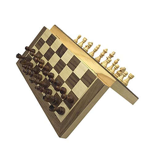 DSXUXU Schach Schachspiel aus Holz, Schachbrett aus Holz, Figuren aus Massivholz, Klappschachbrett, High-End-Puzzle-Schachspiel, Internationale Schachfiguren/groß von DSXUXU