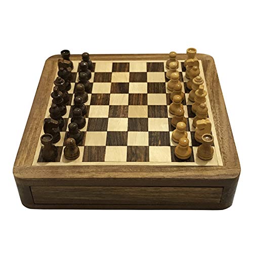 DSXUXU Schachfiguren-Set, tragbare, rutschfeste Schubladen-Figurenbox, praktische Aufbewahrungsbox für Brettspiele, Schachbrettspiel-Set, Internationale Schachfiguren von DSXUXU