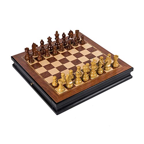 Schach, Acryl, Holzmaserung, Duty Double Rear Double Drawer Design Ornaments Schach, tragbares Aufbewahrungsbrett, Schachbrettspiel-Set, Internationale Schachfiguren von DSXUXU