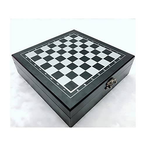 Schach 21 Holzschach, Poker, Würfel, Domino 4 in 1 Set Faltbares Brett Zeitgenössisches Set Lustige Familienbrettspiele Weihnachteninternationale Schachfiguren/a von DSXUXU