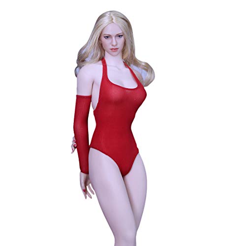 DSXX 1/6 Actionfiguren Weiblich, 12 Zoll Weibliche Figur Körper Puppe mit 14 Bewegliche Gelenke und 1 Roter Badeanzug von DSXX
