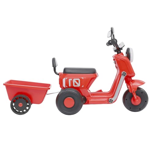 Elektro Motorrad Kinder, DSYOGX Elektrofahrzeuge für Kinder Alter von 2-6 Jahren, Kinder-Elektromotorrad mit Korb, Kinder Elektro Motorrad, Rot von DSYOGX