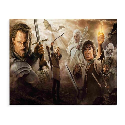 DTASSVEW Puzzle 1000 Teile- Der Herr Der Ringe Film Serie Poster-F040, 1000 Stück Spiel Puzzles Für Erwachsene Kinder, Geschicklichkeitsspiel Für Die Ganze Familie(75X50 cm) von DTASSVEW