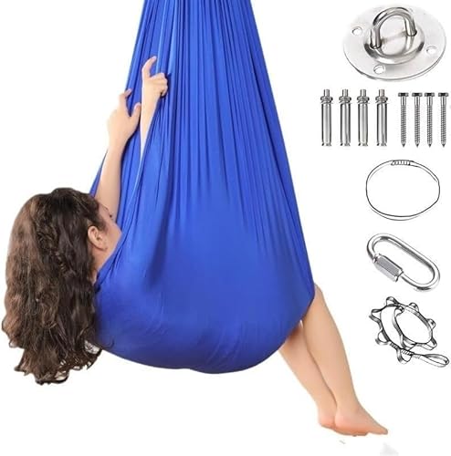 DTREEL Dynamic Movement Sensory Sox Body Teens Dehnbarer Sack for Autismus Und Verarbeitungsstörungen, Spielzeug, Beruhigende Therapiedecke Zur Entspannung Und Konzentration(Blue,150x280CM/59x110in) von DTREEL