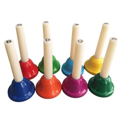 8 x 8 Töne Handglocken für Kinder, Poortable Percussion Diatonische Metallglocken Musikglocken Erwachsene für Kinder Glocken Chorus Party Urlaub von DTREELS