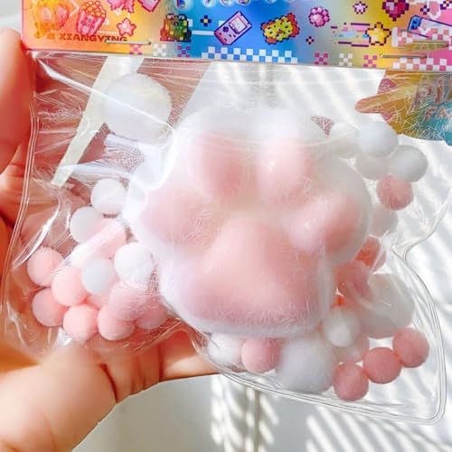 Handgefertigtes Squishy Big Cat Paw Silikon-Quetschspielzeug, süßes weiches Katzenpfoten-Sensorspielzeug, süßes Soft Squeeze Fidget Toys Squishy Cat Paw Squeeze-Spielzeug for Kinder im Teenageralter(W von DTWEFF