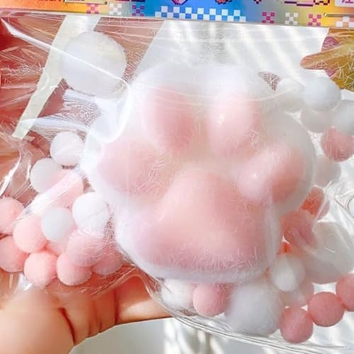 Handgefertigtes Squishy-Katzenpfoten-Quetschspielzeug, Squishy-Katzenpfoten-Quetschspielzeug, süße weiche Katzenpfoten-Sensorik, Stressball, süßes Katzenpfoten-Squishball-Spielzeug for Stressabbau(Whi von DTWEFF