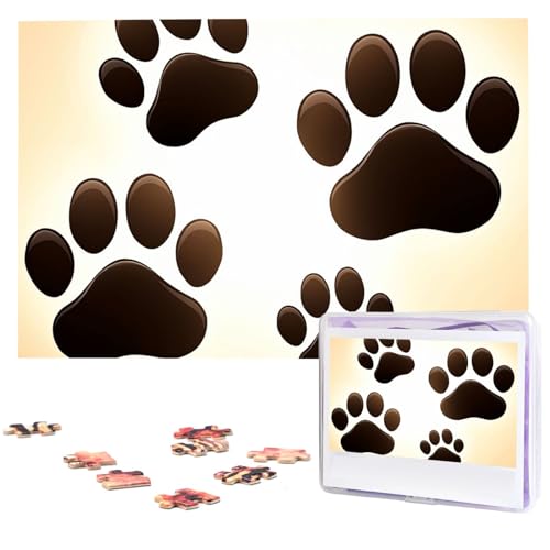 Pet Paw Prints Puzzles 1000 Teile Personalisierte Puzzles Fotopuzzle Holzpuzzle Geschenk Home Art Wandbehang Dekor für Geburtstag Hochzeit Valentinstag Jahrestag von DTXAEKSV