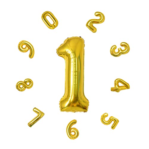 Zahlen Luftballon 40"-101CM, Bunte Luftballons Geburtstag, Helium Folienballon für Geburtstagsdeko, Party Deko,Neujahrsdekoration, Jubiläumsdekoration, Hochzeitsdeko (Gold #1) von DTXLX
