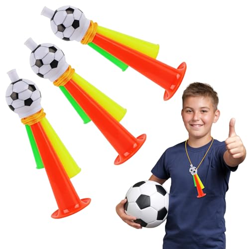 DTXYBC 3 Stück Vuvuzela, Fußball Tröten, Fussball Fan Tröte, Tröte Fussball, Trompetenspielzeug aus Kunststoff, für Kinder Fußball Fans für Fußball-Themenparty, Weltmeisterschaft von DTXYBC