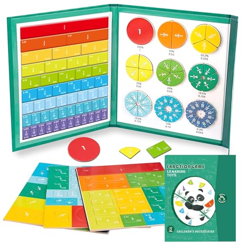 DTXYBC Magnetische Bruchrechnen Material, Demonstrator Magnetische, Brüche Magnetisch Spielzeug, Magnetische Bruchfliesen und Bruchkreise, Magnetisches Buch Bruchteil Puzzle, Mathe Spielzeug Kinder von DTXYBC