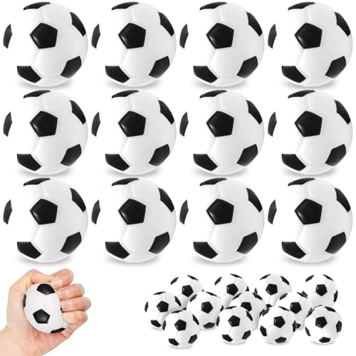 12 Stück Mini Fußball, Fussball Klein, Weiche Fussball Klein, Fußball Stressbälle, Schaumstoff Fußball, Mini Schaumstoffbälle Kinder, für Kinder und Erwachsene Fußball Party von DTXYBC