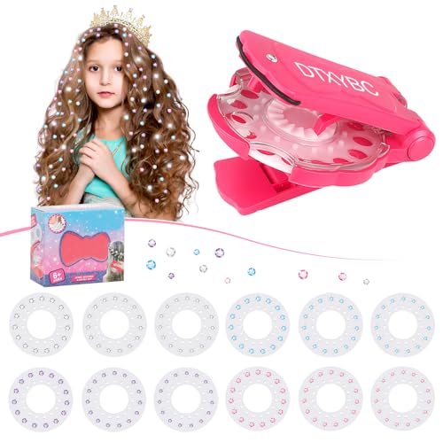 DTXYBC Hair Bedazzler Kit, Hair Gemstone Styler with 180 Hair Gems, Hair Sticker Maschine, Diamant Haar Maschine, Kinder-Styling-Haarwerkzeug, für Mädchen Kinder Geburtstag Geschenke von DTXYBC